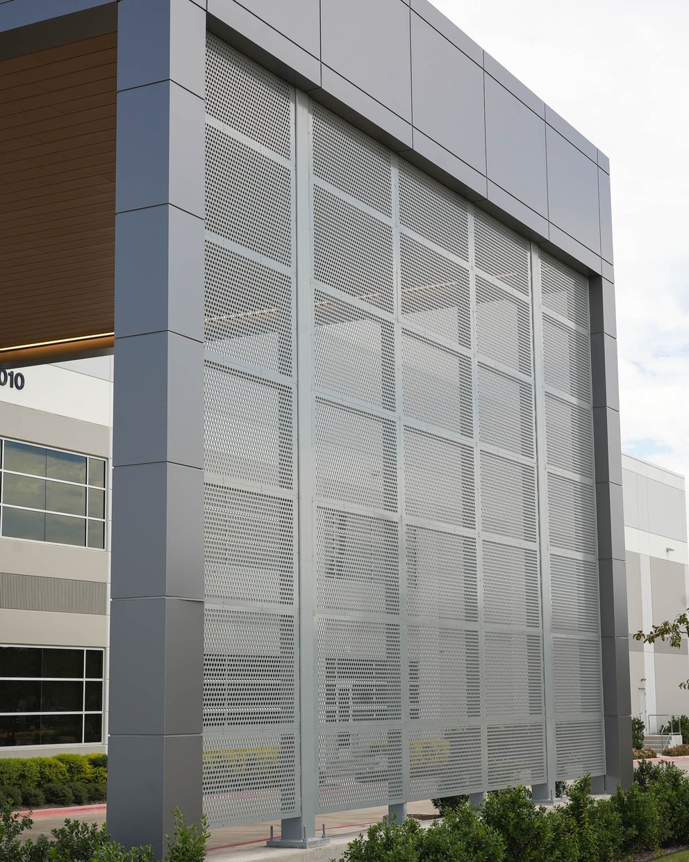 Perforated aluminum canopy